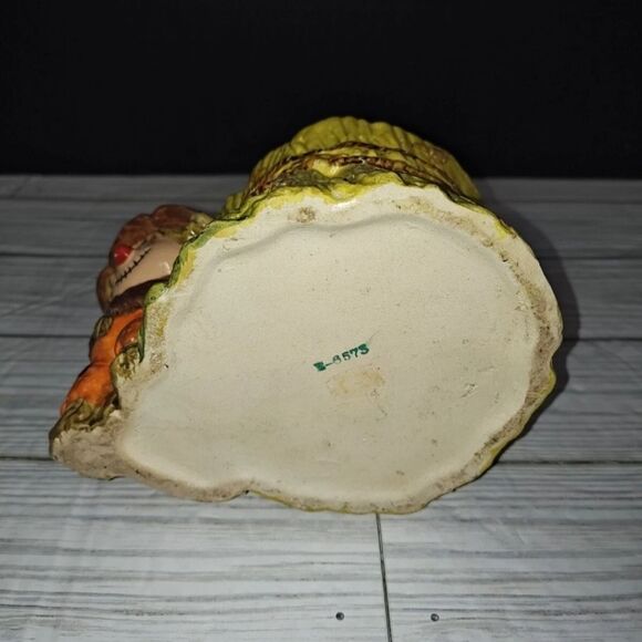 Scarecrow Halloween Planter E-6573 Vintage Hand Painted Planter Pen Candy Holder - Picture 10 of 12